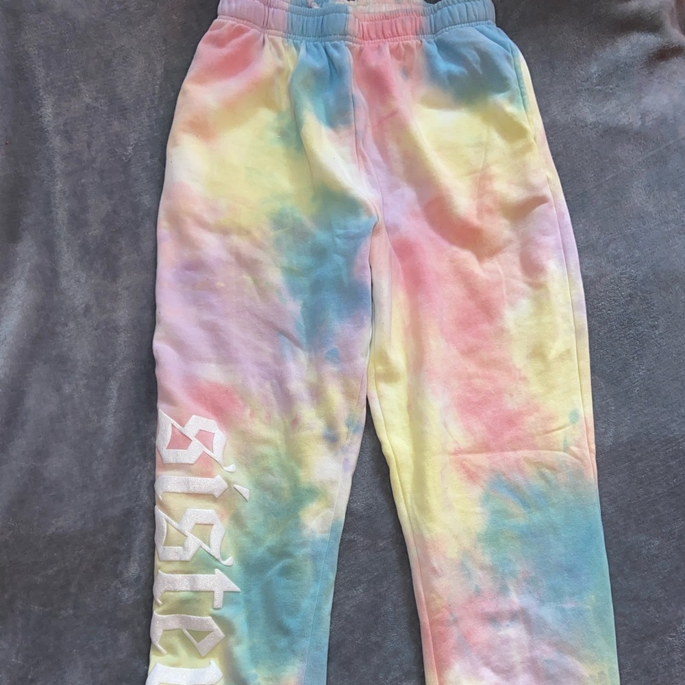 Sisters tie dyed sweatpants